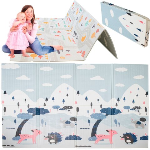 Mata edukacyjna dwustronna składana ulica las 177 x 198 x 1 cm Mata edukacyjna dwustronna składana ulica las 177 x 198 x 1 cm