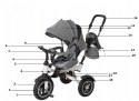 Rowerek trójkołowy Trike Fix V3 rower spacerówka 3w1 obracany 360 wolne koło szary Rowerek trójkołowy Trike Fix V3 rower spacerówka 3w1 obracany 360 wolne koło szary