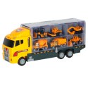 Transporter ciężarówka TIR wyrzutnia + metalowe auta maszyny budowlane Transporter ciężarówka TIR wyrzutnia + metalowe auta maszyny budowlane