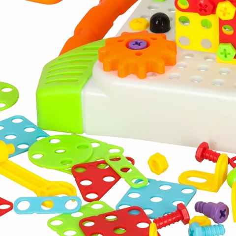 Wkrętarka wiertarka śrubki klocki konstrukcyjne zestaw majsterkowicza walizka 181 elementów Wkrętarka wiertarka śrubki klocki konstrukcyjne zestaw majsterkowicza walizka 181 elementów