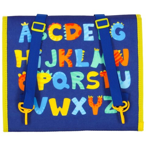 Tablica manipulacyjna sensoryczna montessori walizka plecak niebieska Tablica manipulacyjna sensoryczna montessori walizka plecak niebieska
