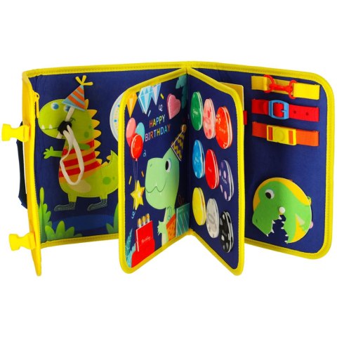 Tablica manipulacyjna sensoryczna montessori walizka plecak niebieska Tablica manipulacyjna sensoryczna montessori walizka plecak niebieska