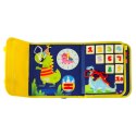 Tablica manipulacyjna sensoryczna montessori walizka plecak niebieska Tablica manipulacyjna sensoryczna montessori walizka plecak niebieska