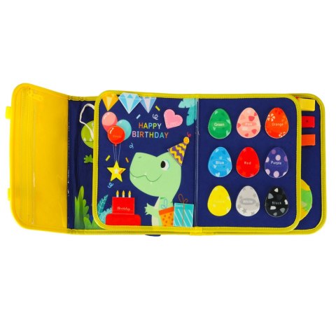 Tablica manipulacyjna sensoryczna montessori walizka plecak niebieska Tablica manipulacyjna sensoryczna montessori walizka plecak niebieska