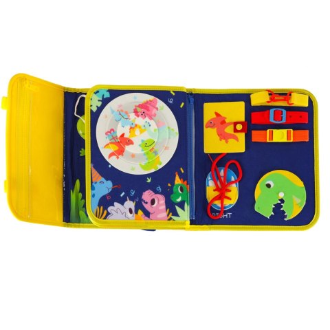 Tablica manipulacyjna sensoryczna montessori walizka plecak niebieska Tablica manipulacyjna sensoryczna montessori walizka plecak niebieska