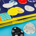 Tablica manipulacyjna sensoryczna montessori walizka plecak niebieska Tablica manipulacyjna sensoryczna montessori walizka plecak niebieska