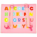 Tablica manipulacyjna sensoryczna montessori walizka plecak różowa Tablica manipulacyjna sensoryczna montessori walizka plecak różowa