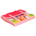 Tablica manipulacyjna sensoryczna montessori walizka plecak różowa Tablica manipulacyjna sensoryczna montessori walizka plecak różowa