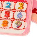 Tablica manipulacyjna sensoryczna montessori walizka plecak różowa Tablica manipulacyjna sensoryczna montessori walizka plecak różowa