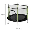Trampolina do domu ogrodu dla dzieci siatka piłki 140cm 55inch zielona Trampolina do domu ogrodu dla dzieci siatka piłki 140cm 55inch zielona