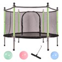 Trampolina do domu ogrodu dla dzieci siatka piłki 140cm 55inch zielona Trampolina do domu ogrodu dla dzieci siatka piłki 140cm 55inch zielona
