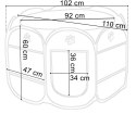 Kojec materiałowy dla zwierząt SKIPER XXL szary Kojec materiałowy dla zwierząt SKIPER XXL szary