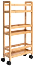 Regał na kółkach bambusowy INAKI 3 poziomy natural Regał na kółkach bambusowy INAKI 3 poziomy natural