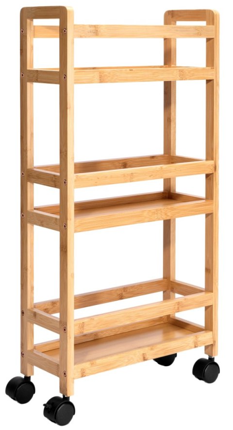 Regał na kółkach bambusowy INAKI 3 poziomy natural Regał na kółkach bambusowy INAKI 3 poziomy natural