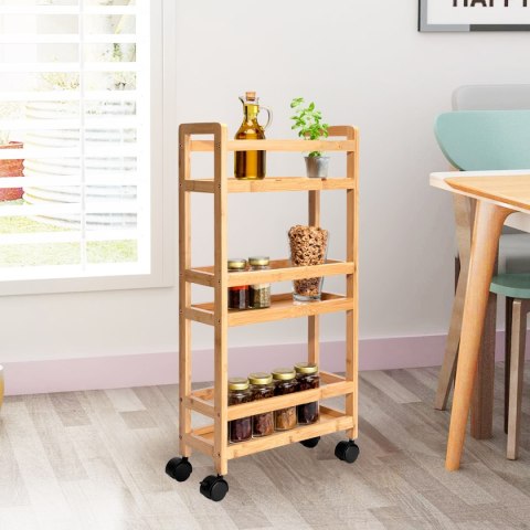 Regał na kółkach bambusowy INAKI 3 poziomy natural Regał na kółkach bambusowy INAKI 3 poziomy natural