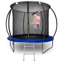 Trampolina z siatką i drabinką HENZEN 244 cm niebieska FT 8 Trampolina z siatką i drabinką HENZEN 244 cm niebieska FT 8