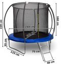 Trampolina z siatką i drabinką HENZEN 244 cm niebieska FT 8 Trampolina z siatką i drabinką HENZEN 244 cm niebieska FT 8