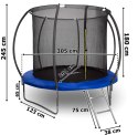 Trampolina z siatką i drabinką HENZEN 305 cm niebieska FT10 Trampolina z siatką i drabinką HENZEN 305 cm niebieska FT10